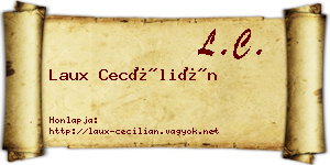 Laux Cecílián névjegykártya